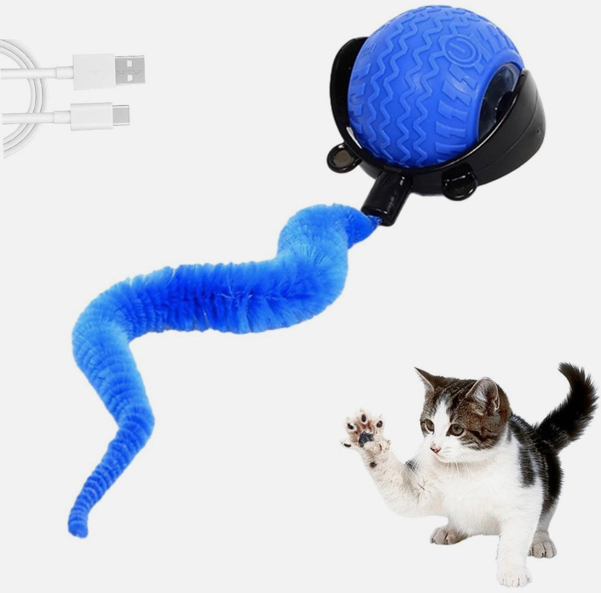 Interactive Cat Toy – Realistic Moving Tail Toy for Indoor Cats, Keeps Them Active & Entertained