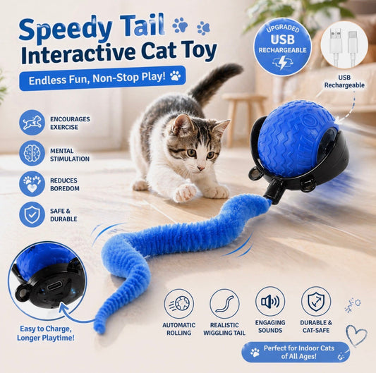 Interactive Cat Toy – Realistic Moving Tail Toy for Indoor Cats, Keeps Them Active & Entertained