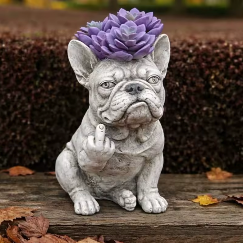 Funny Grumpy Dog Planter – Adorable Dog Face Flower Pot for Home & Garden Decor