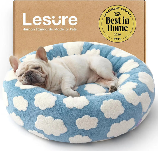Calming Donut Dog Bed – Ultra Soft Plush Pet Bed for Deep Sleep, Anxiety Relief & Cozy Comfort