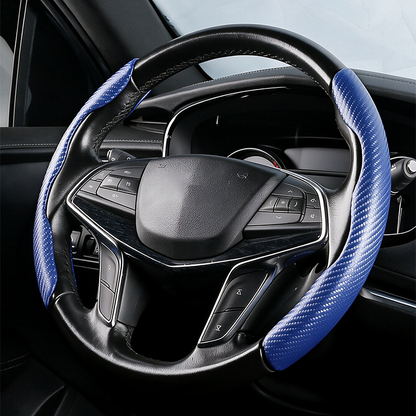 Segmented Carbon Fiber Steering Wheel Cover – Premium Sport Style Interior Upgrade for Your Car