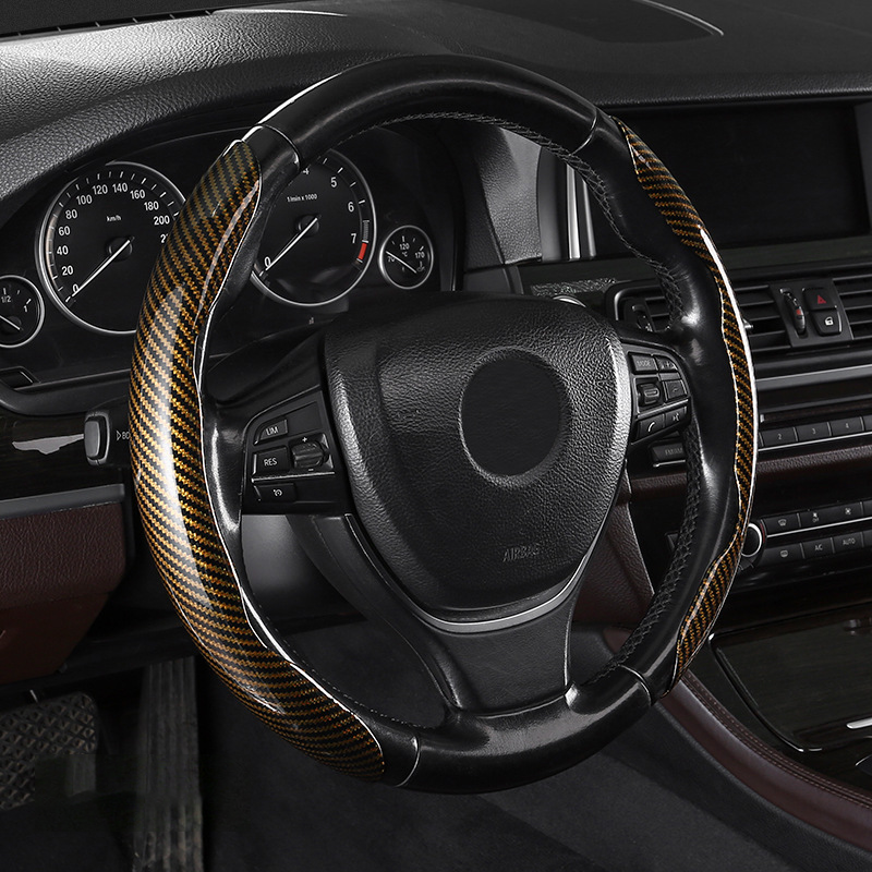 Segmented Carbon Fiber Steering Wheel Cover – Premium Sport Style Interior Upgrade for Your Car
