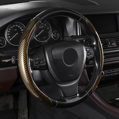 Segmented Carbon Fiber Steering Wheel Cover – Premium Sport Style Interior Upgrade for Your Car