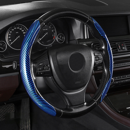 Segmented Carbon Fiber Steering Wheel Cover – Premium Sport Style Interior Upgrade for Your Car