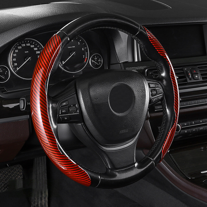 Segmented Carbon Fiber Steering Wheel Cover – Premium Sport Style Interior Upgrade for Your Car