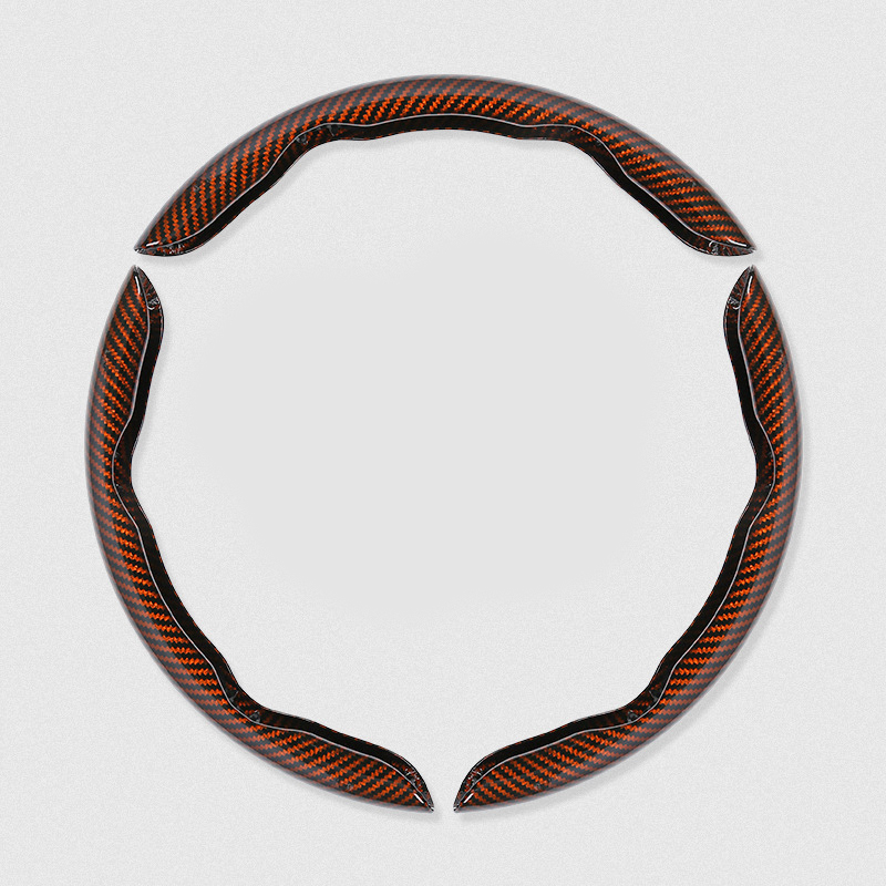Segmented Carbon Fiber Steering Wheel Cover – Premium Sport Style Interior Upgrade for Your Car