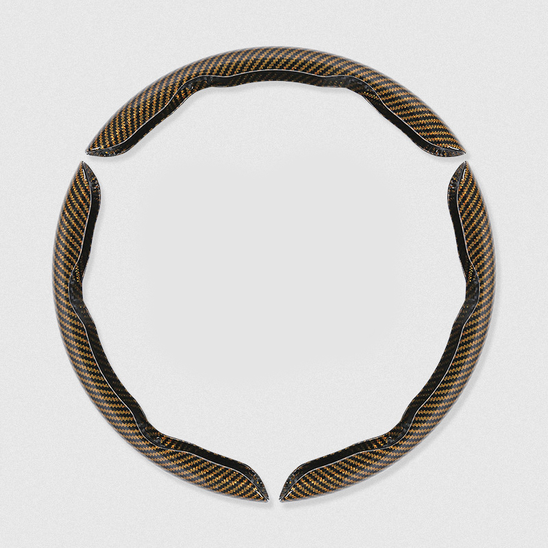 Segmented Carbon Fiber Steering Wheel Cover – Premium Sport Style Interior Upgrade for Your Car