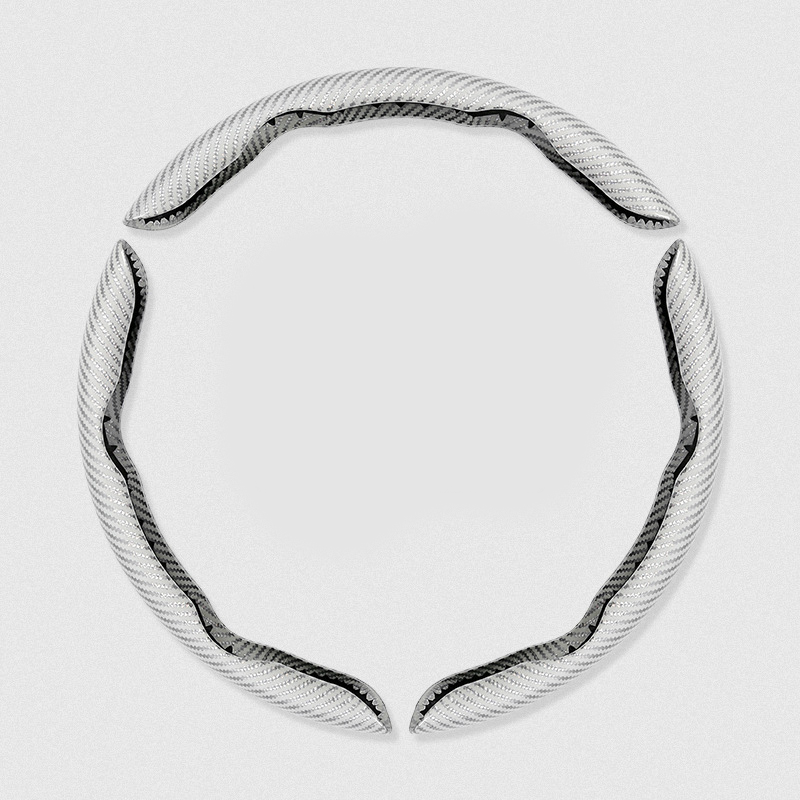 Segmented Carbon Fiber Steering Wheel Cover – Premium Sport Style Interior Upgrade for Your Car