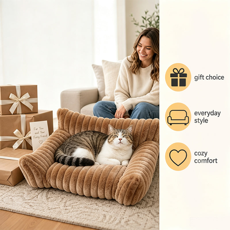 Cozy Sofa Pet Bed – Ultra Soft Protective Lounger for Dogs & Cats